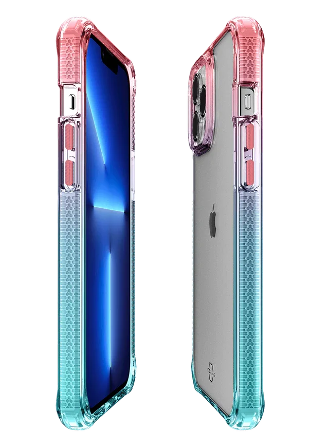 Itskins Supreme Prism iPhone 13 Pro Max Cover - Light Blue And Light Pink - Tashqila Itskins Supreme Prism iPhone 13 Pro Max Cover - Light Blue And Light Pink - Tashqila